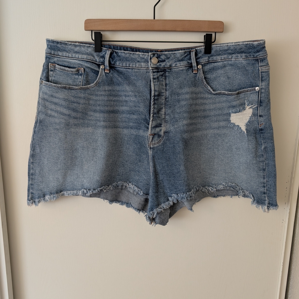 Good American Womens 24 Jean Shorts Denim Cut Off Classic Summer Streetwear